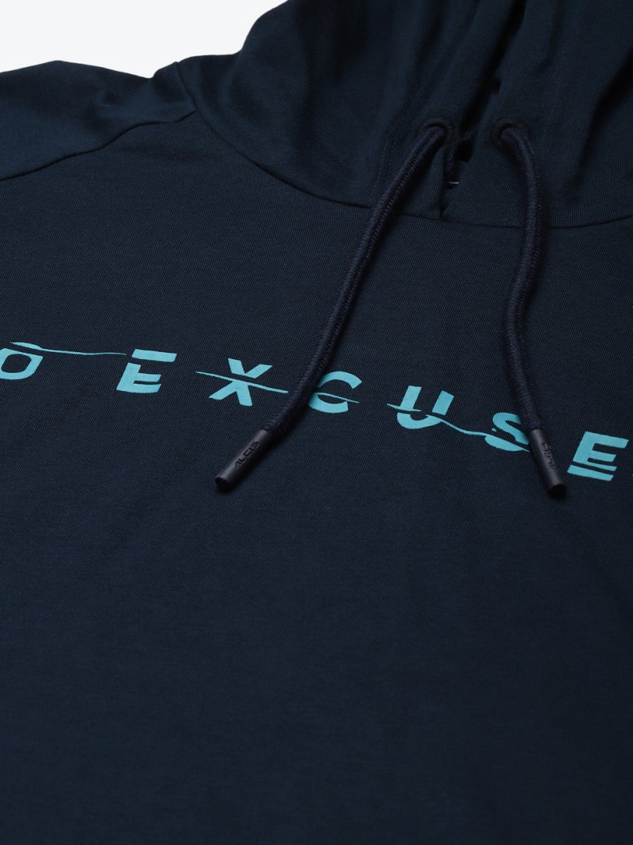 Alcis Men Navy Blue Typography Printed Slim Fit Running T-shirt - Distacart