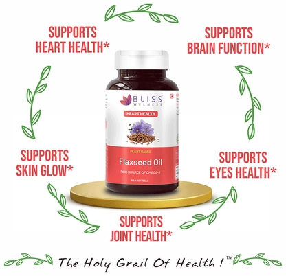 bliss welness flaxseed oil high potency omega 3 softgel capsule 60 each