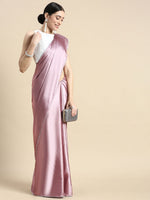 Thumbnail for kasee Solid Satin Saree - Distacart