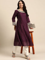 Thumbnail for All About You Ethnic Motifs Embroidered Empire Sequinned Kurta with Trousers - Distacart