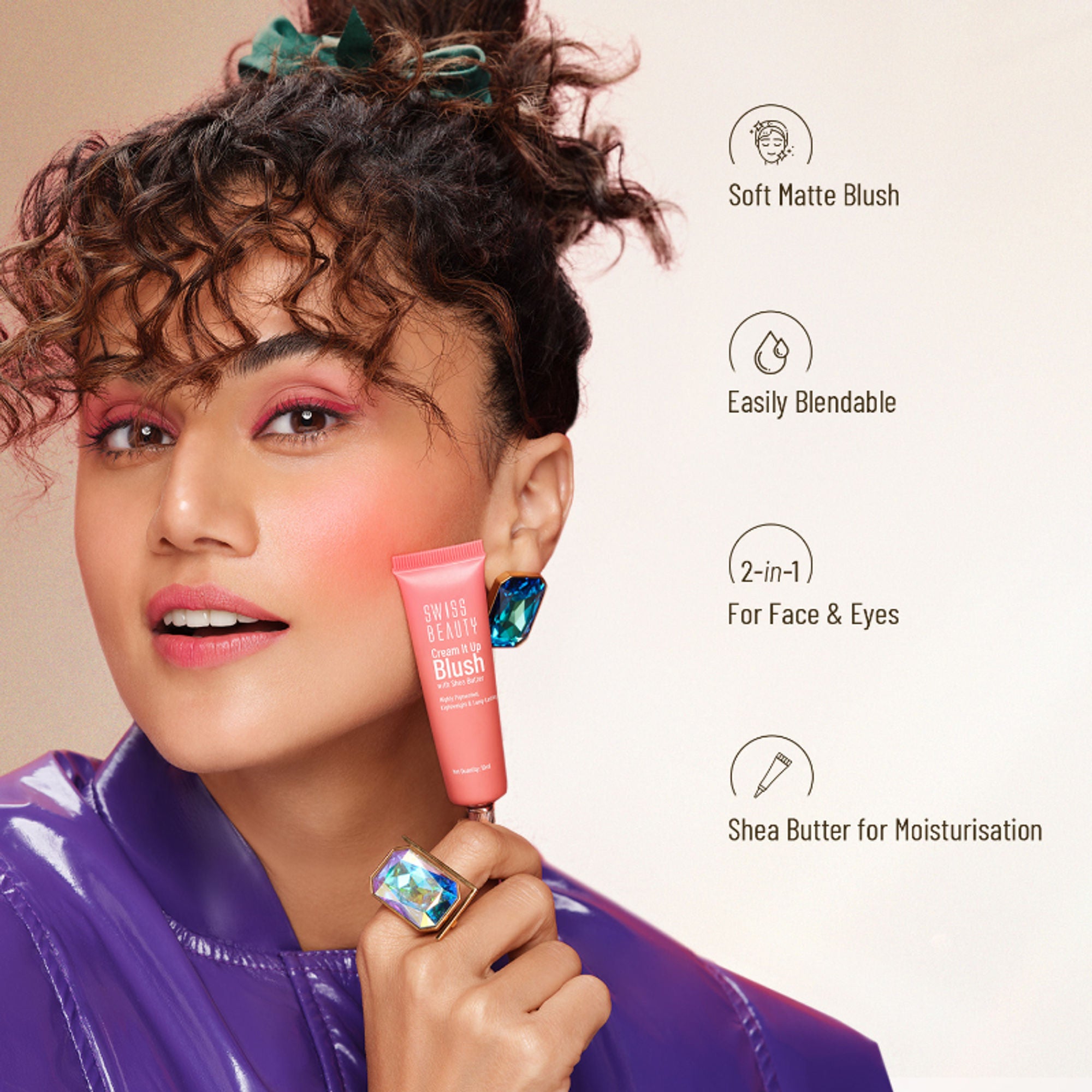 Swiss Beauty Cream It Up Blusher With Shea Butter , Multi-Functional , Matte Finish - 2 Natural Flush - Distacart