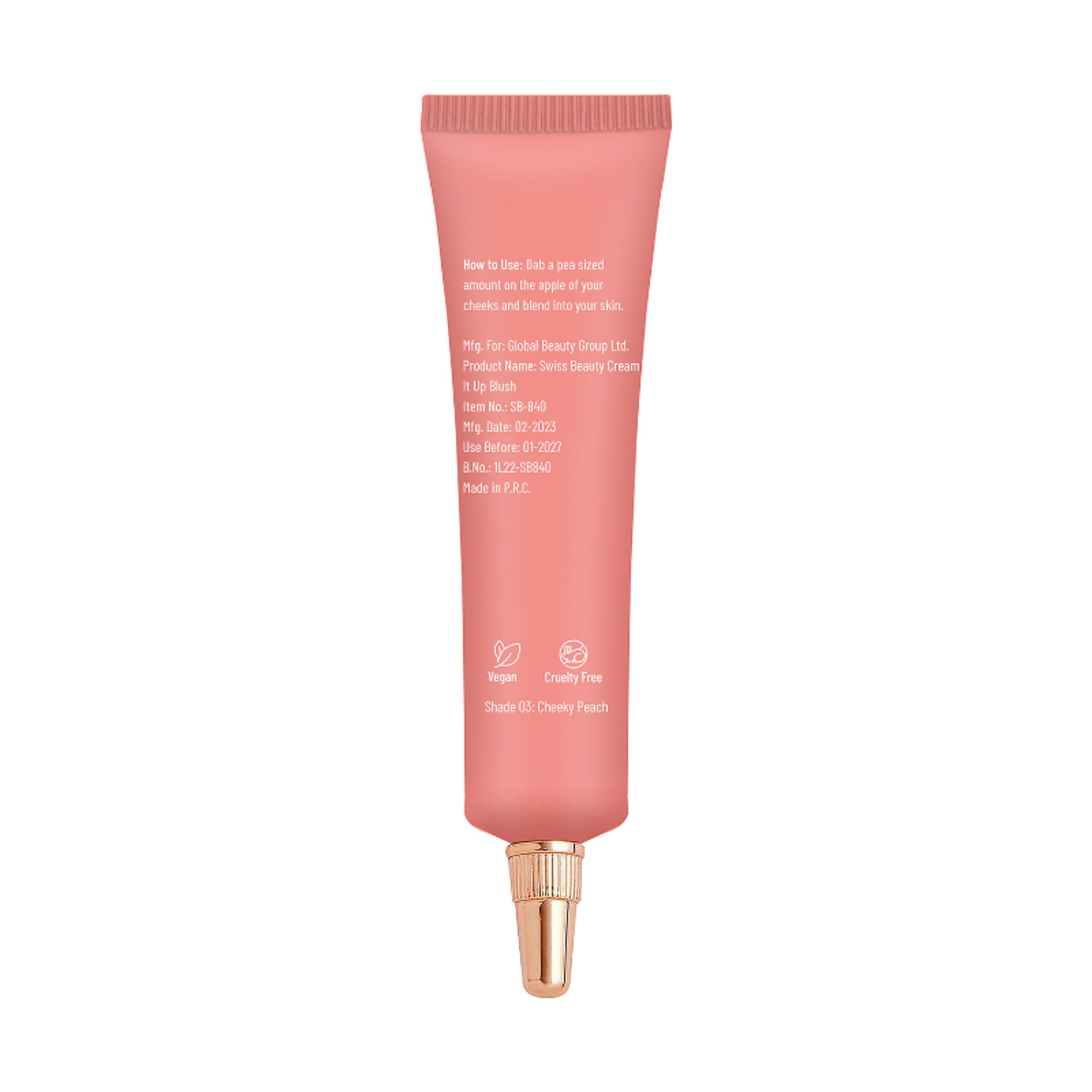 Swiss Beauty Cream It Up Blusher With Shea Butter , Multi-Functional , Matte Finish - 3 Cheeky Peach - Distacart