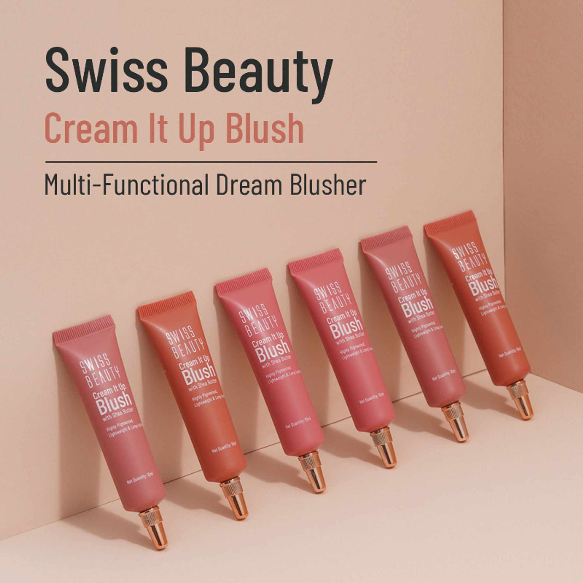 Swiss Beauty Cream It Up Blusher With Shea Butter , Multi-Functional , Matte Finish - 3 Cheeky Peach - Distacart