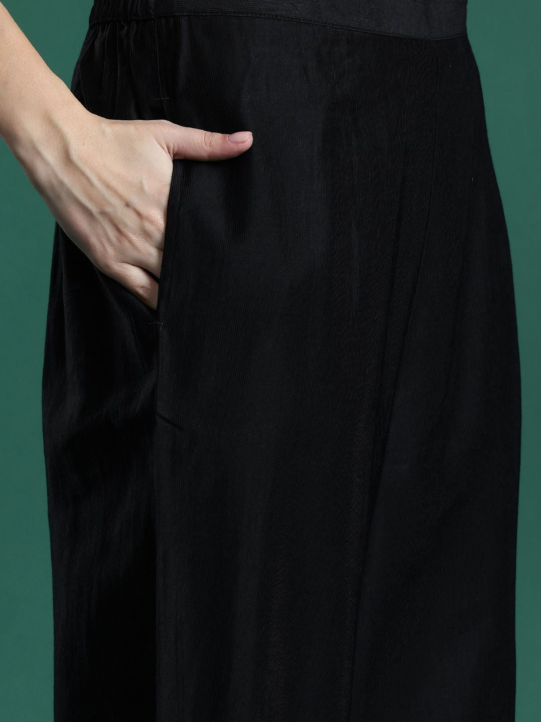 Indo Era Ethnic Motifs Zari Embroidered Liva Kurta With Trousers & Dupatta