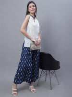 Thumbnail for TAG 7 Women Mid-Rise Floral Printed Flared Ethnic Pure Cotton Palazzos - Distacart