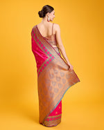 Thumbnail for Monjolika Fashion Rani Pink Banarasi Rich Zari Woven Weave For Opulent Charm Silk Saree - Distacart