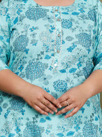 Thumbnail for Swasti Floral Printed Gotta Patti Pure Cotton Kurta