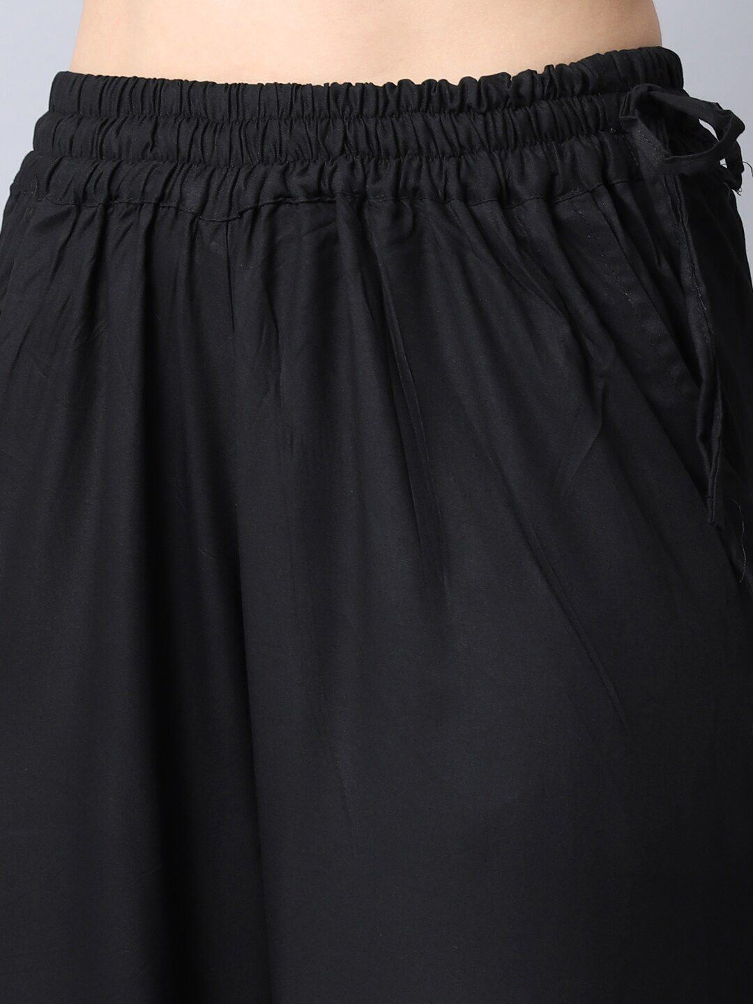 TAG 7 Women Black Flared Ethnic Palazzos - Distacart