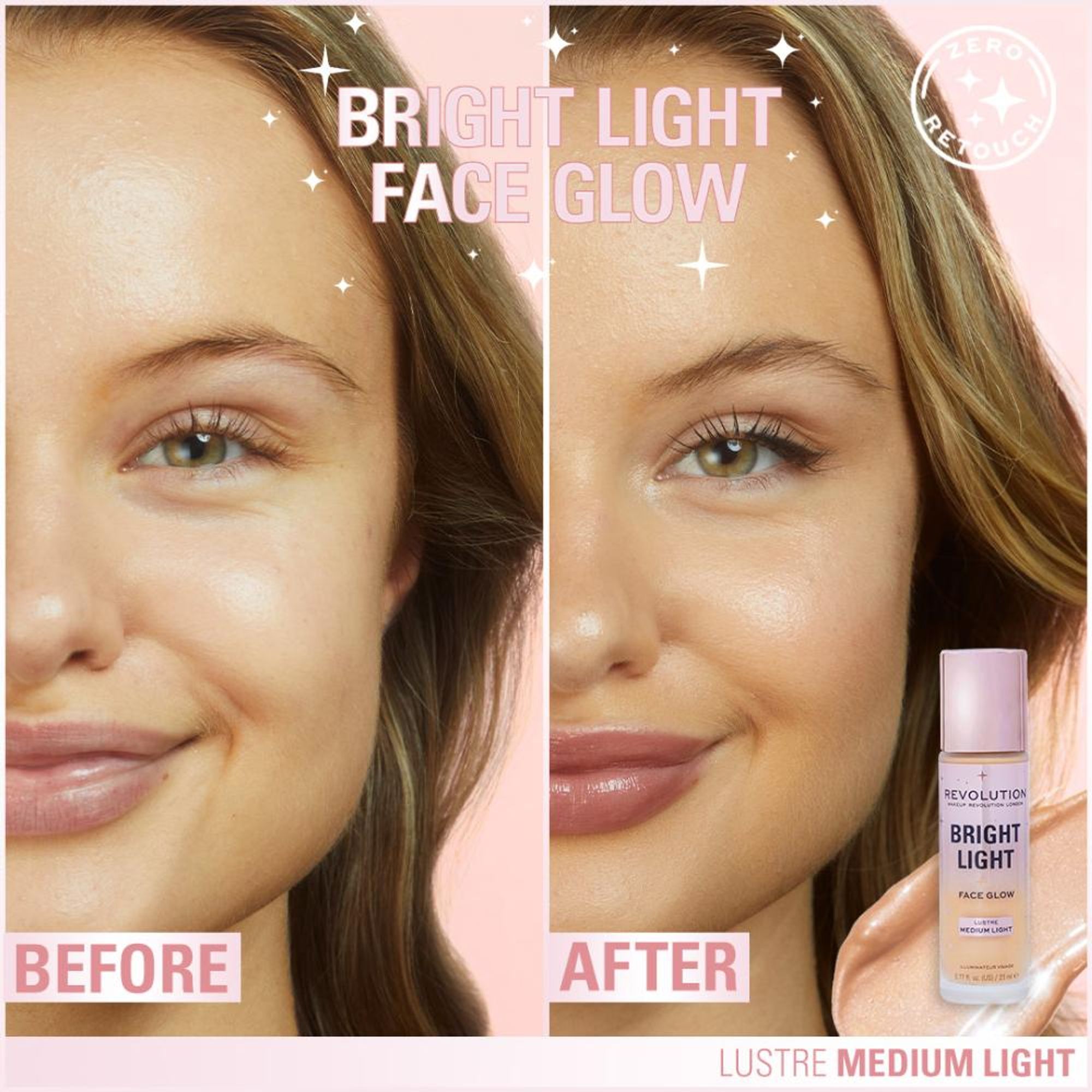 Makeup Revolution Bright Light Face Glow - Lustre Medium