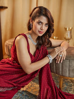 Thumbnail for kasee Embellished Beads and Stones Silk Blend Saree - Distacart
