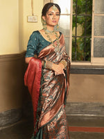 Thumbnail for Anouk Abstract Woven Design Zari Art Silk Saree - Distacart