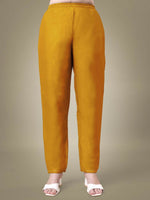 Thumbnail for Jyoti Fashion Women's Yellow Cotton Blend Embroidery & Sequence work Kurta with Trouser & Dupatta - Distacart