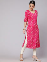 Thumbnail for Aks Ethnic Motif Printed Cotton Straight Kurta - Distacart