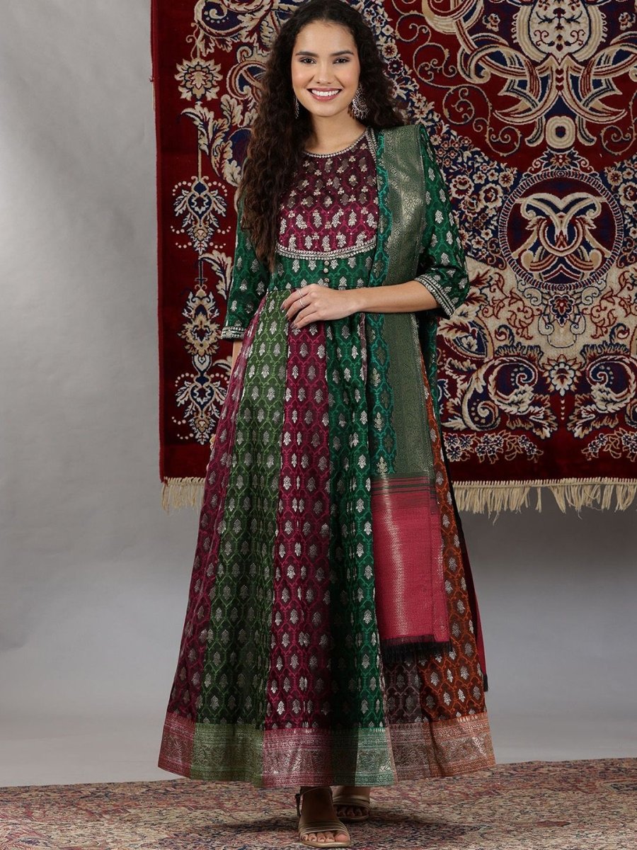 AURELIA Women Ethnic Motifs Printed Maxi Dress - Distacart