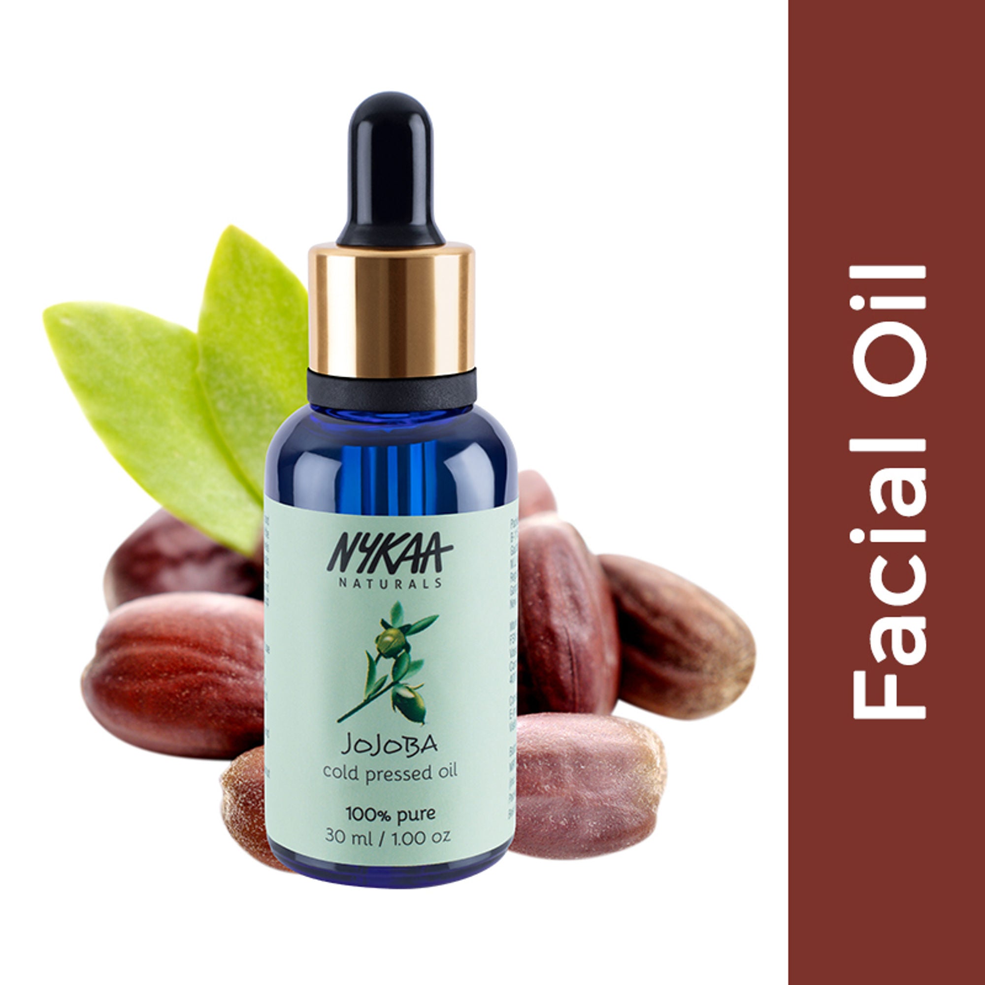 Nykaa Naturals Jojoba 100% Pure Cold Pressed Face Oil-Deep Hydration & Nourishment - All Skin Types - Distacart