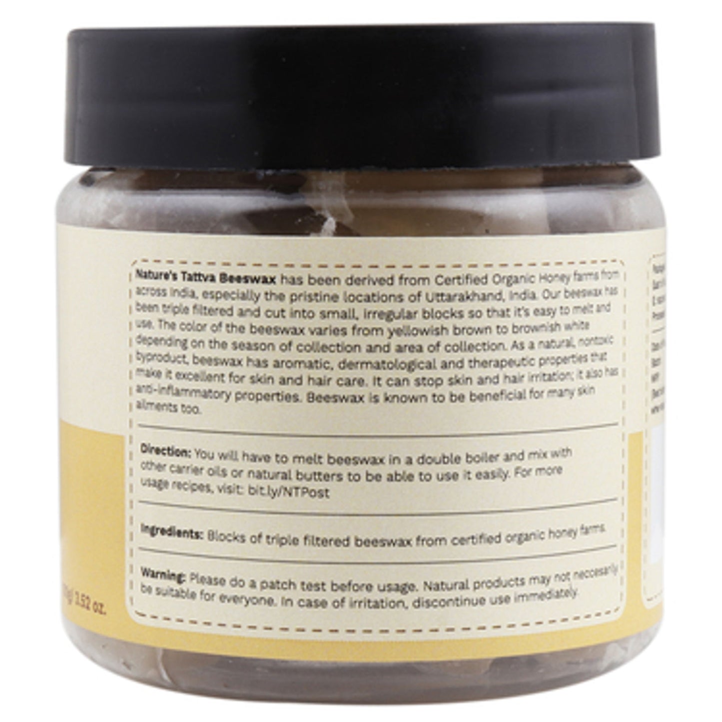 Tattvalogy Pure Beeswax Blocks in Jar Packaging, Perfect for Making Lip Balm, Lotion Bars - Distacart