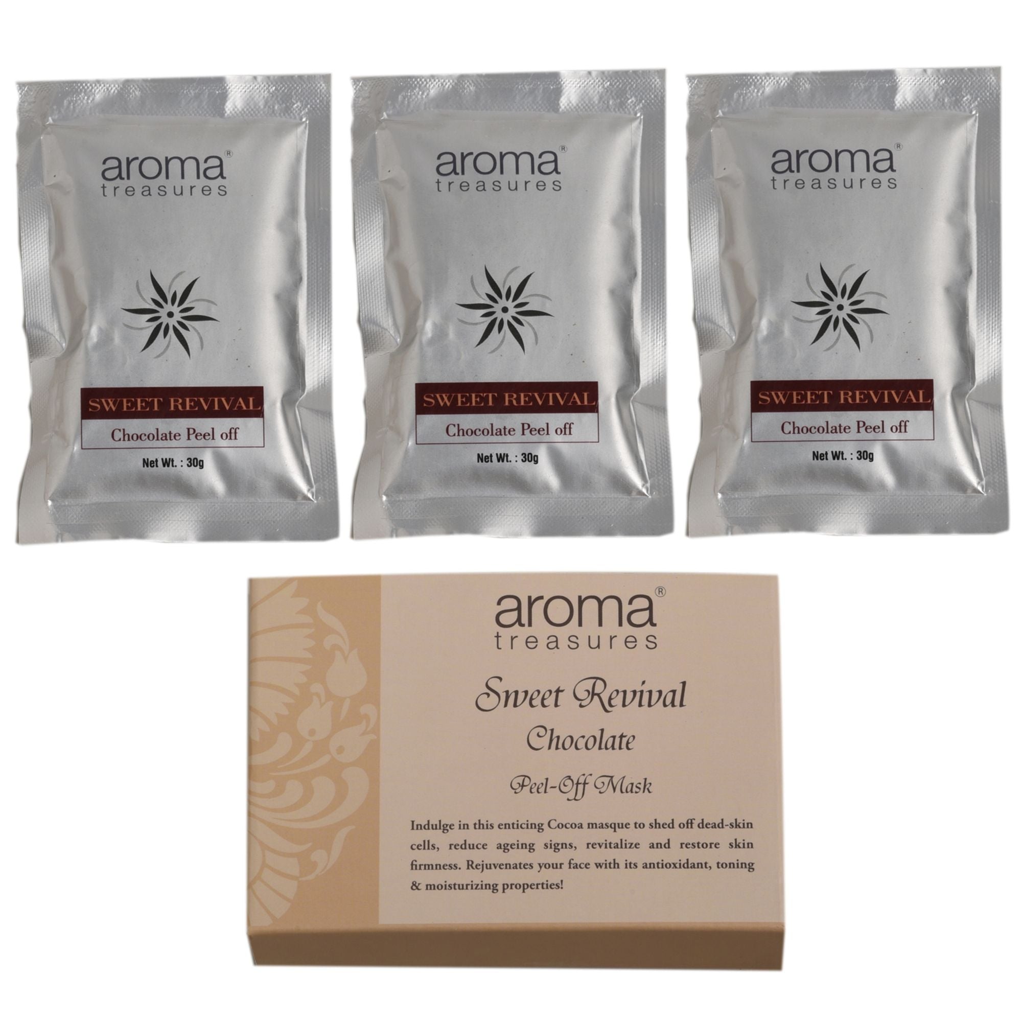 Aroma Treasures Sweet Revival Chocolate Peel Off Mask - Pack of 3