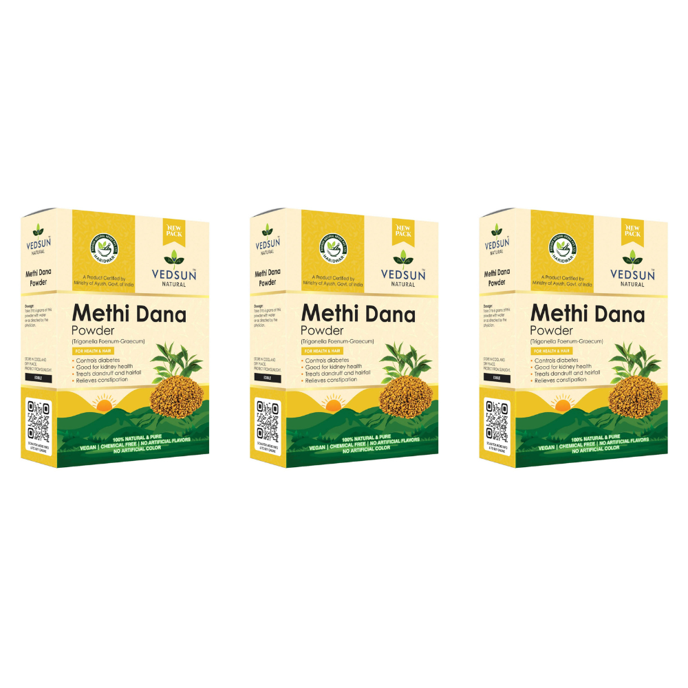Vedsun Naturals Methi Dana Powder pure and organic for Hair Growth - Distacart