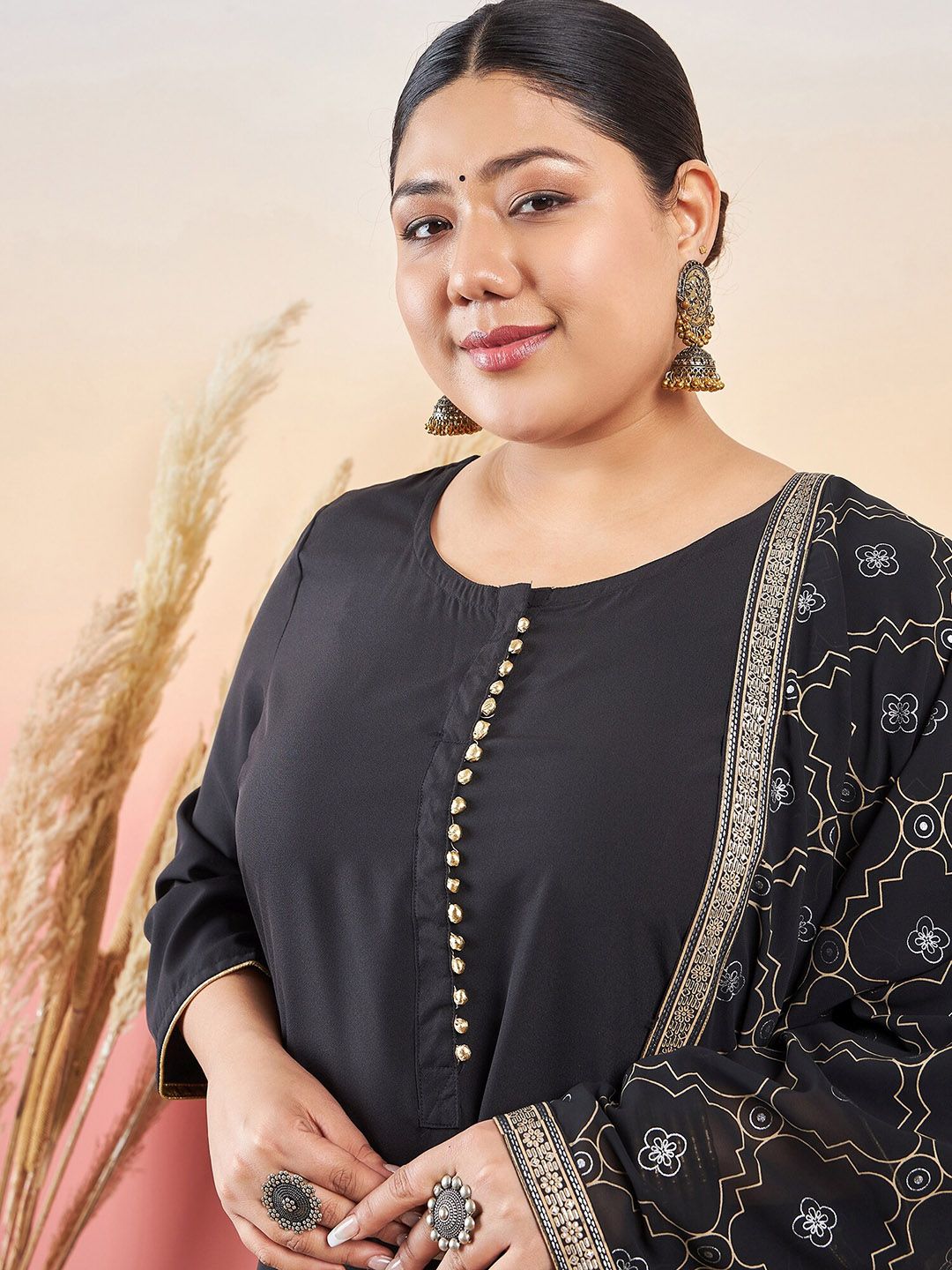 Sztori Paisley Printed Round Neck Straight Kurta With Trouser & Dupatta - Distacart