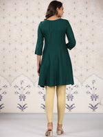 Thumbnail for Ode by House of Pataudi Floral Yoke Design Thread Work Kurta - Distacart