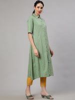 Thumbnail for Aks Floral Printed Regular A-Line Kurta With Trousers - Distacart