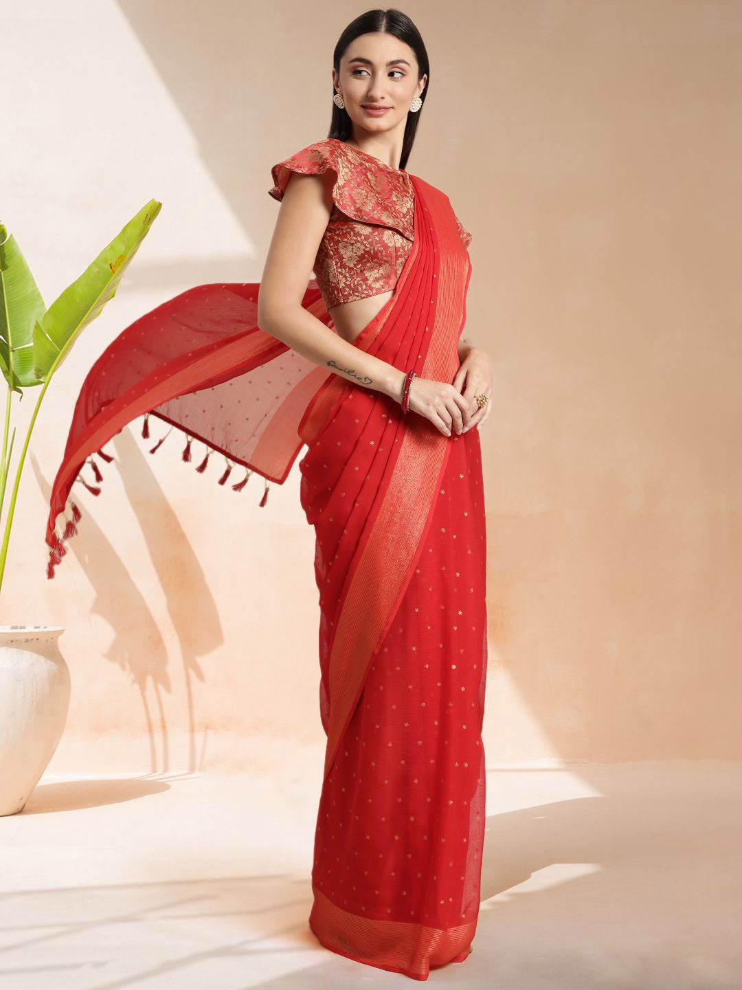 Mitera Floral Printed Ready to Wear Saree - Distacart