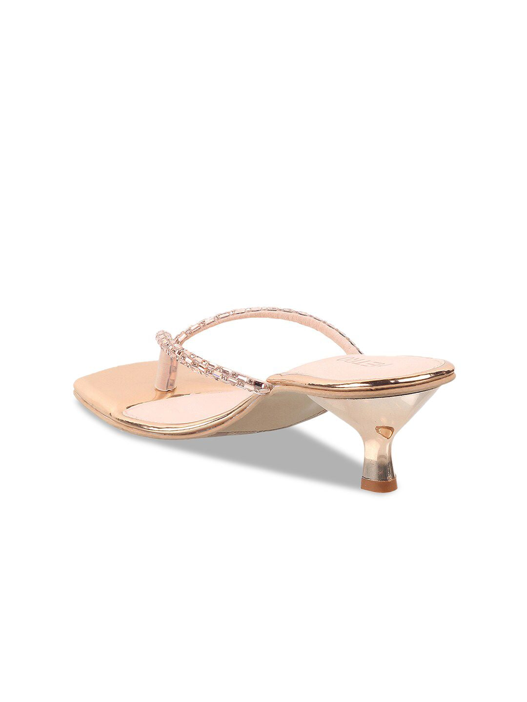 Metro Embellished Open Toe Kitten Heels
