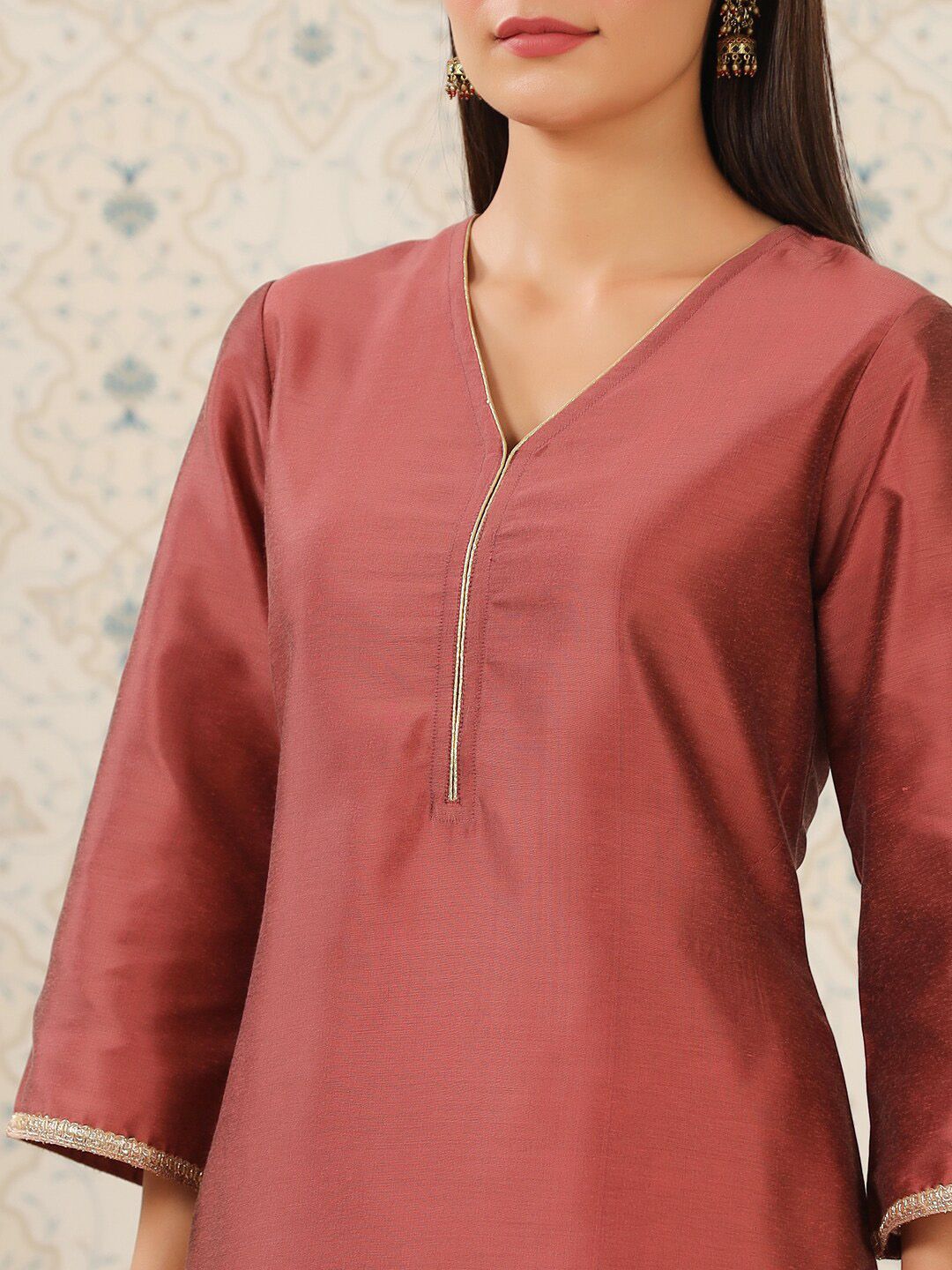Ode by House of Pataudi Flared Sleeves Straight Kurta - Distacart