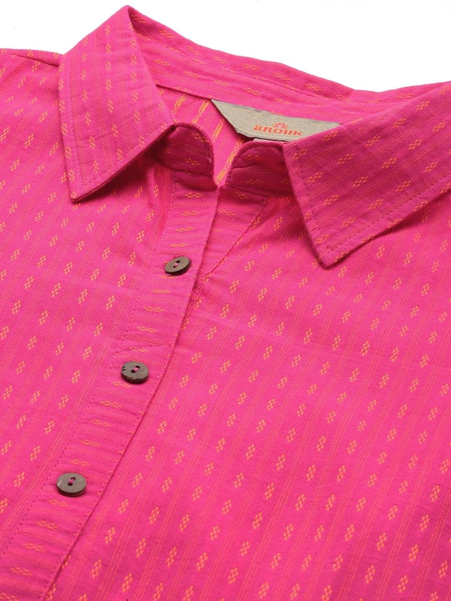 Anouk Women Striped Dobby Cotton Kurta - Distacart