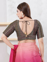 Thumbnail for Joban Fashion Black Brocade Elbow Sleeveless Back Open Blouse