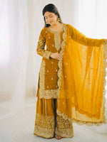 Thumbnail for Teeya Creation Yellow Color Fendy Silk Embroidery Work Wedding Wear Salwar Suit - Distacart