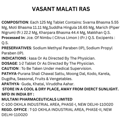 Multani Vasant Malati Ras with Gold Tablet