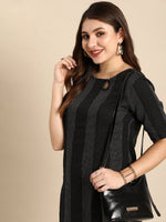 Thumbnail for Anouk Women Striped Keyhole Neck Cotton Kurta - Distacart