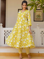 Thumbnail for Anouk Women Floral Printed Thread Work Pure Cotton Kurta Pyjamas With Dupatta