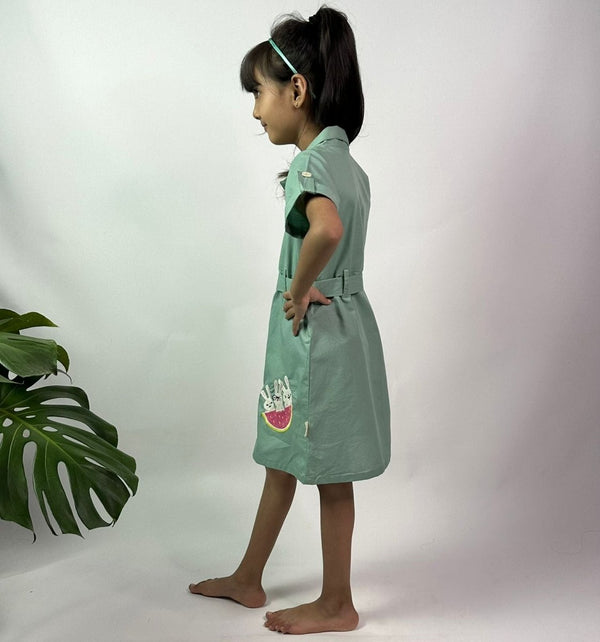 ArthLife Seafoam Green Watermelon Shirt Dress - Distacart