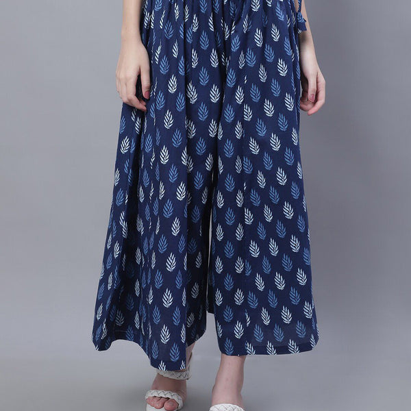 TAG 7 Women Mid-Rise Floral Printed Flared Ethnic Pure Cotton Palazzos - Distacart