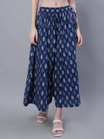 Thumbnail for TAG 7 Women Mid-Rise Floral Printed Flared Ethnic Pure Cotton Palazzos - Distacart