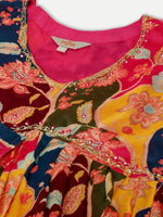 Thumbnail for Anouk Floral Printed V-Neck Empire Anarkali Kurta & Trousers With Dupatta - Distacart