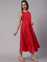 Thumbnail for Aks Woven Design Thread Work Anarkali Silk Kurta - Distacart