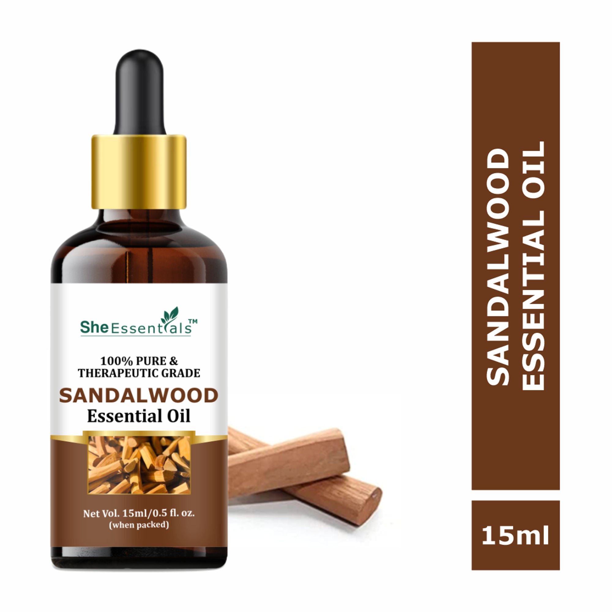 She Essentials Natural Sandalwood Essential Oil For Revitalizes Mind & Soul