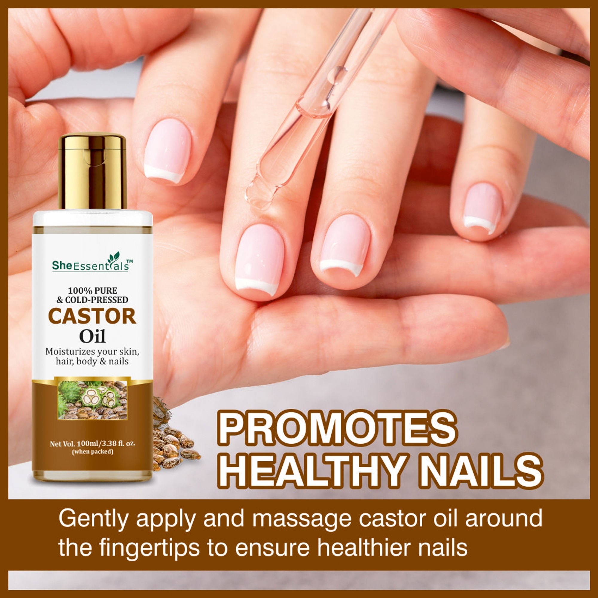 She Essentials Pure Cold Pressed Natural Hair & Skin Oil With Castor
