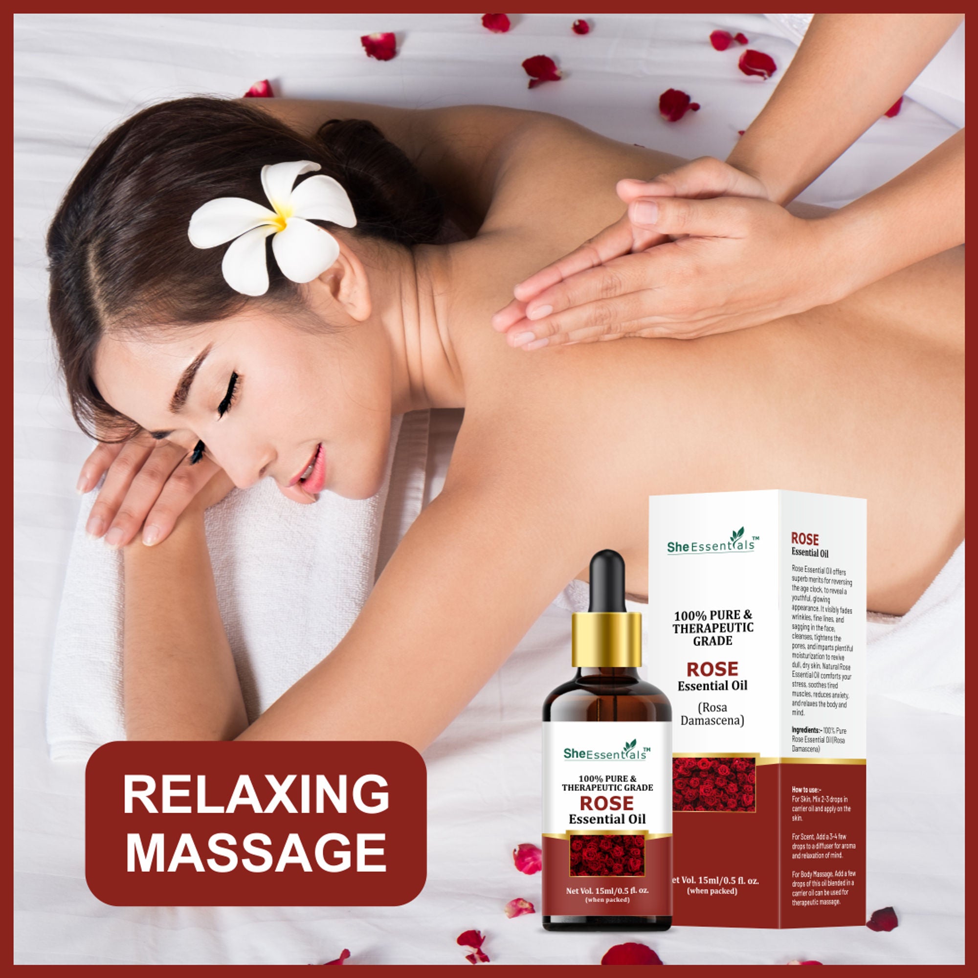 She Essentials Lavender & Rose Essential Oil Combo For Skincare & Haircare