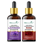 Thumbnail for She Essentials Lavender & Rose Essential Oil Combo For Skincare & Haircare