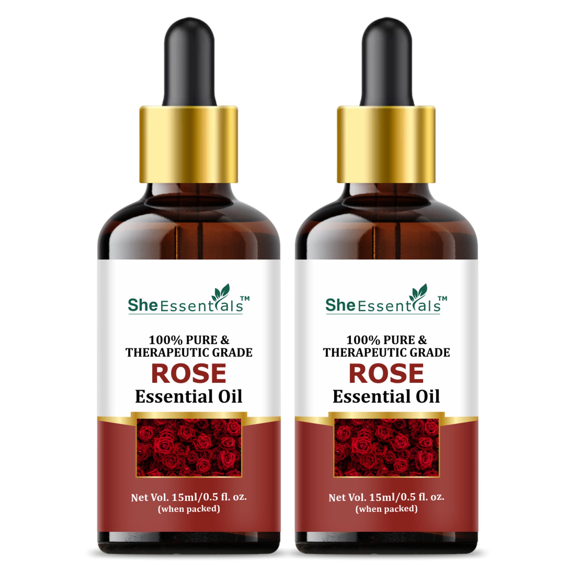 She Essentials Rose Essential Oil For Glowing & Brightening Skin - 100% Natural