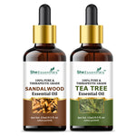 Thumbnail for She Essentials Sandalwood & Tea Tree Essential Oil Combo - Hair & Skin