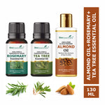 Thumbnail for She Essentials Rosemary Essential Oil, Tea Tree & Almond Carrier Oil - Hair Growth & Acne