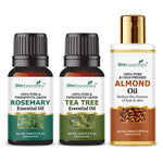 Thumbnail for She Essentials Rosemary Essential Oil, Tea Tree & Almond Carrier Oil - Hair Growth & Acne