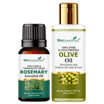 Thumbnail for She Essentials Olive Oil & Rosemary Essential Oil For Hair Growth
