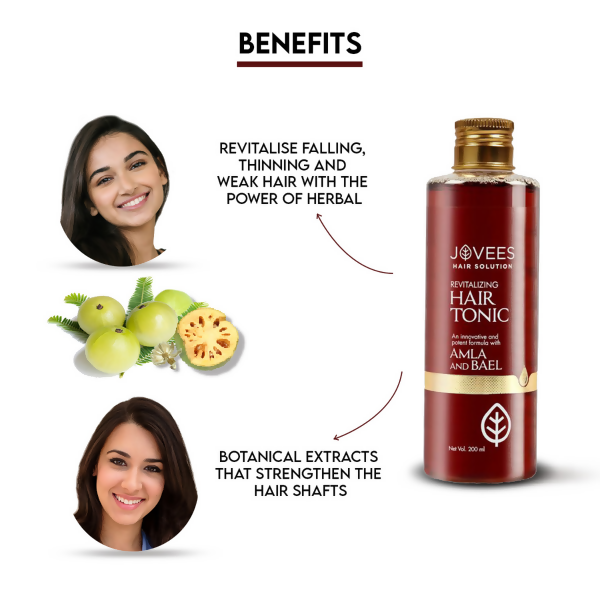 Jovees Revitalising Amla & Bael Hair Tonic For Long, Strong & Thick Hair - Distacart