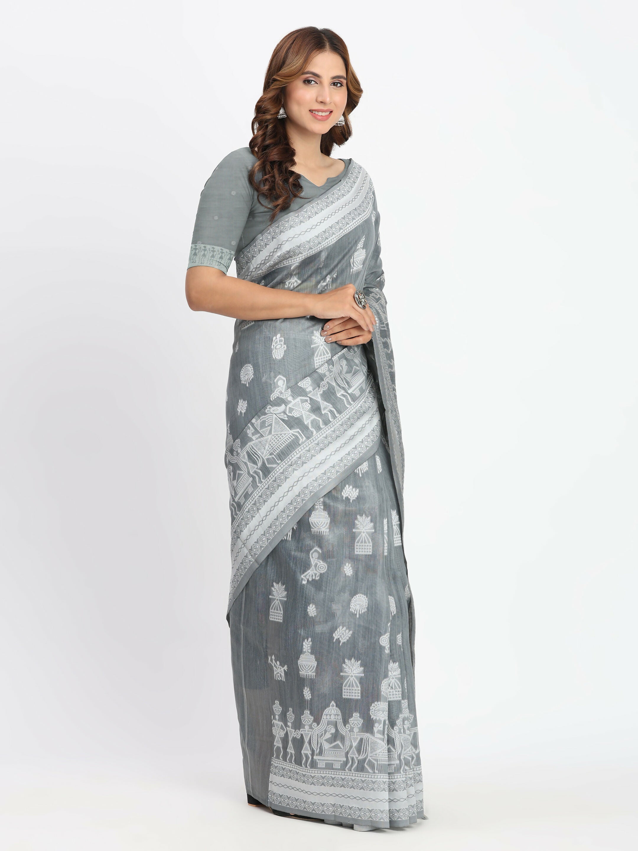 Astita Linen Cotton Pink Saree